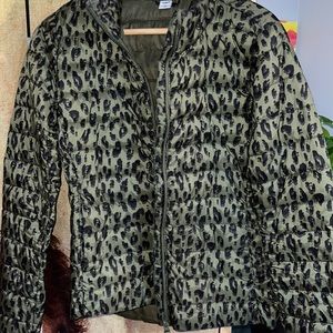 Old navy leopard print puffer jacket